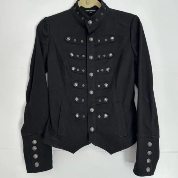 Royal Underground Denim Stretch Jacket with Silver and Black Studs - Picture 1 of 5